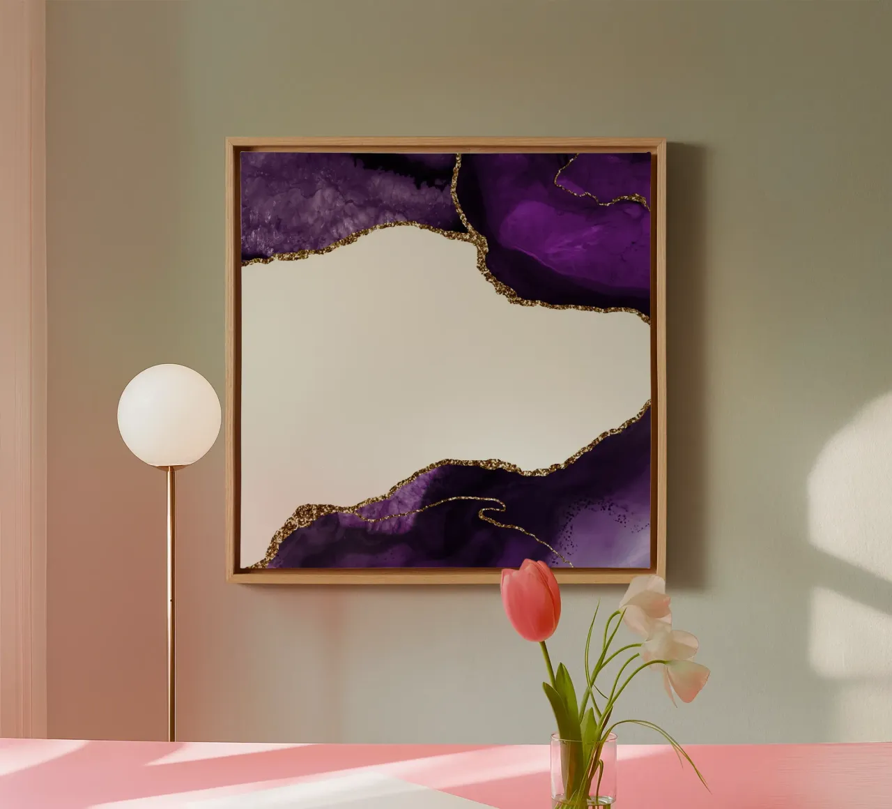 Agata viola e oro Texture 25 tela con Cornice a cassetta da Gemstone Textures