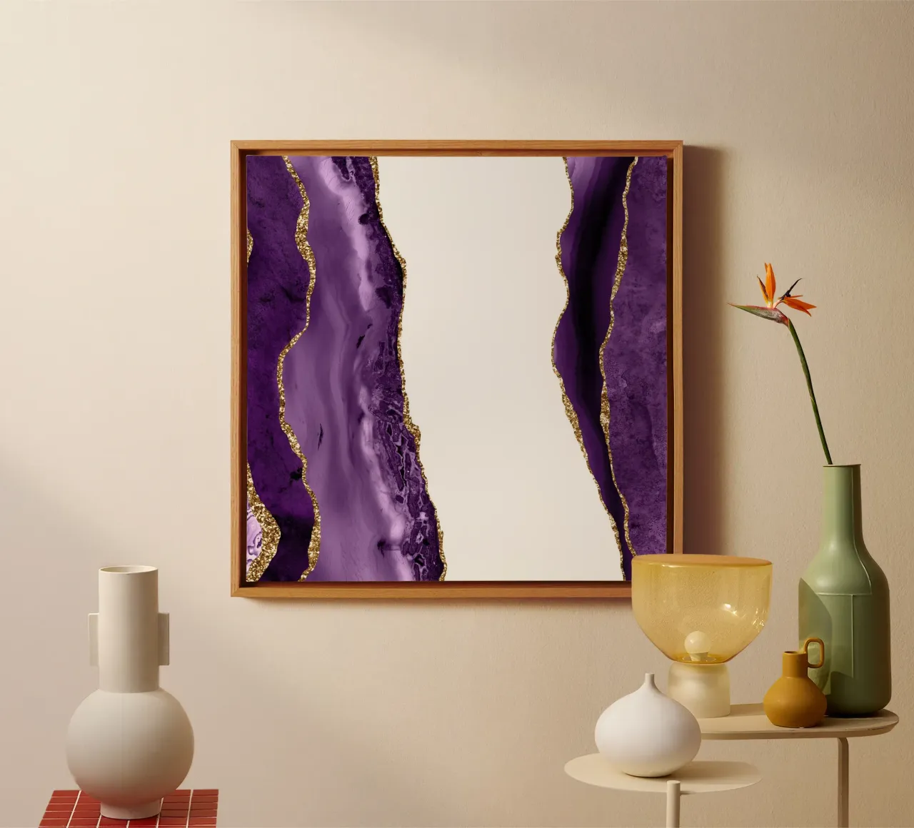 Agata viola e oro Texture 28 tela con Cornice a cassetta da Gemstone Textures