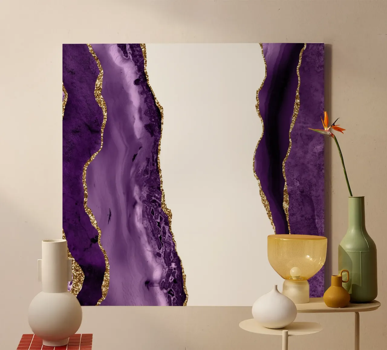 Agata viola e oro Texture 28 tela con Cornice a cassetta da Gemstone Textures