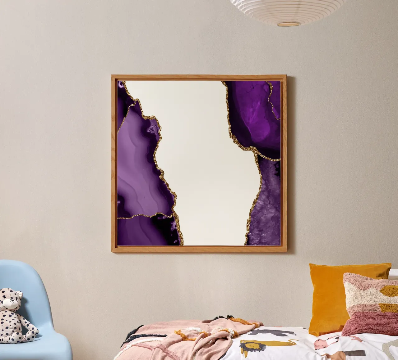 Agata viola e oro Texture 29 alluminio dibond da Gemstone Textures