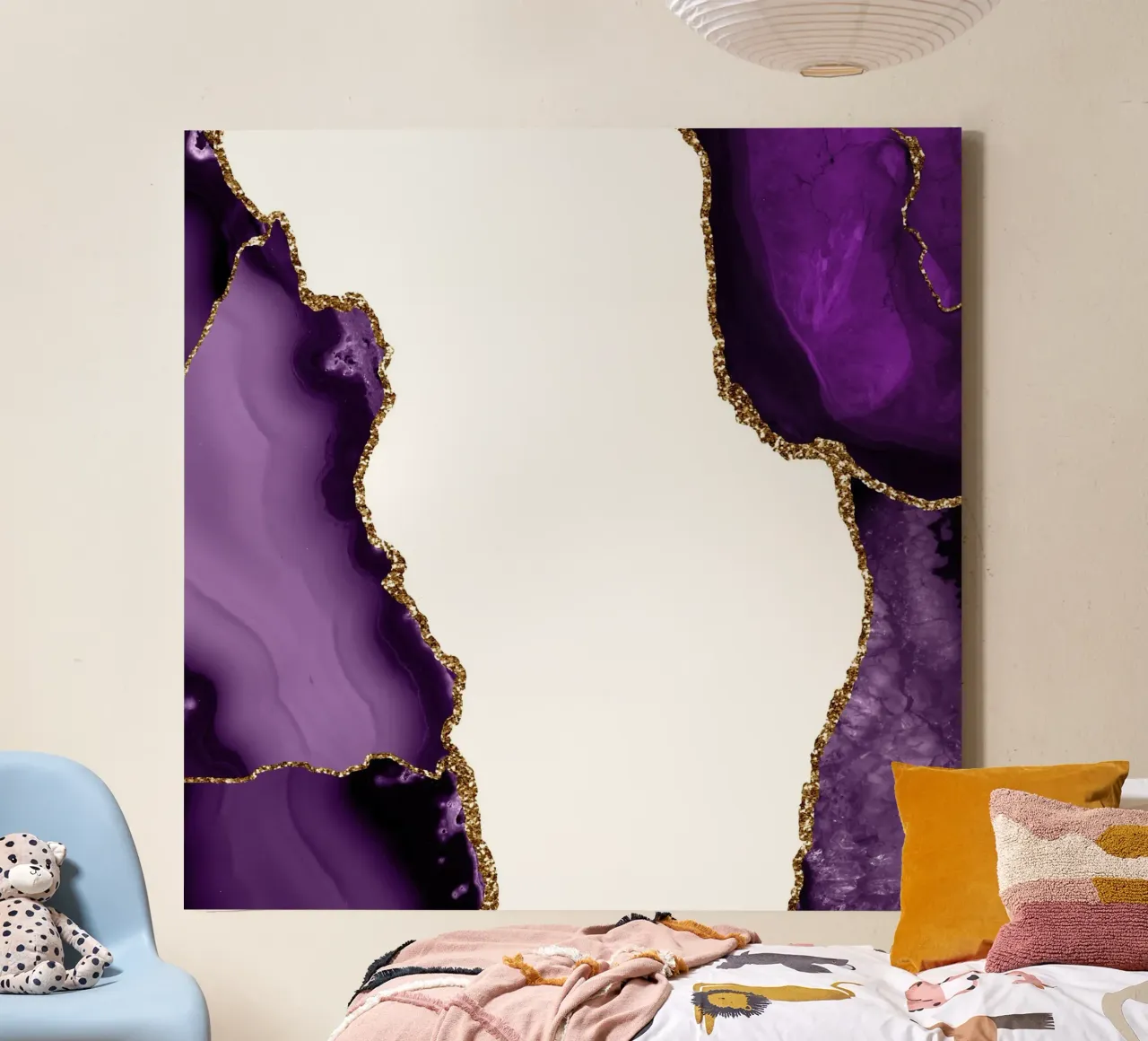 Agata viola e oro Texture 29 tela con Cornice a cassetta da Gemstone Textures