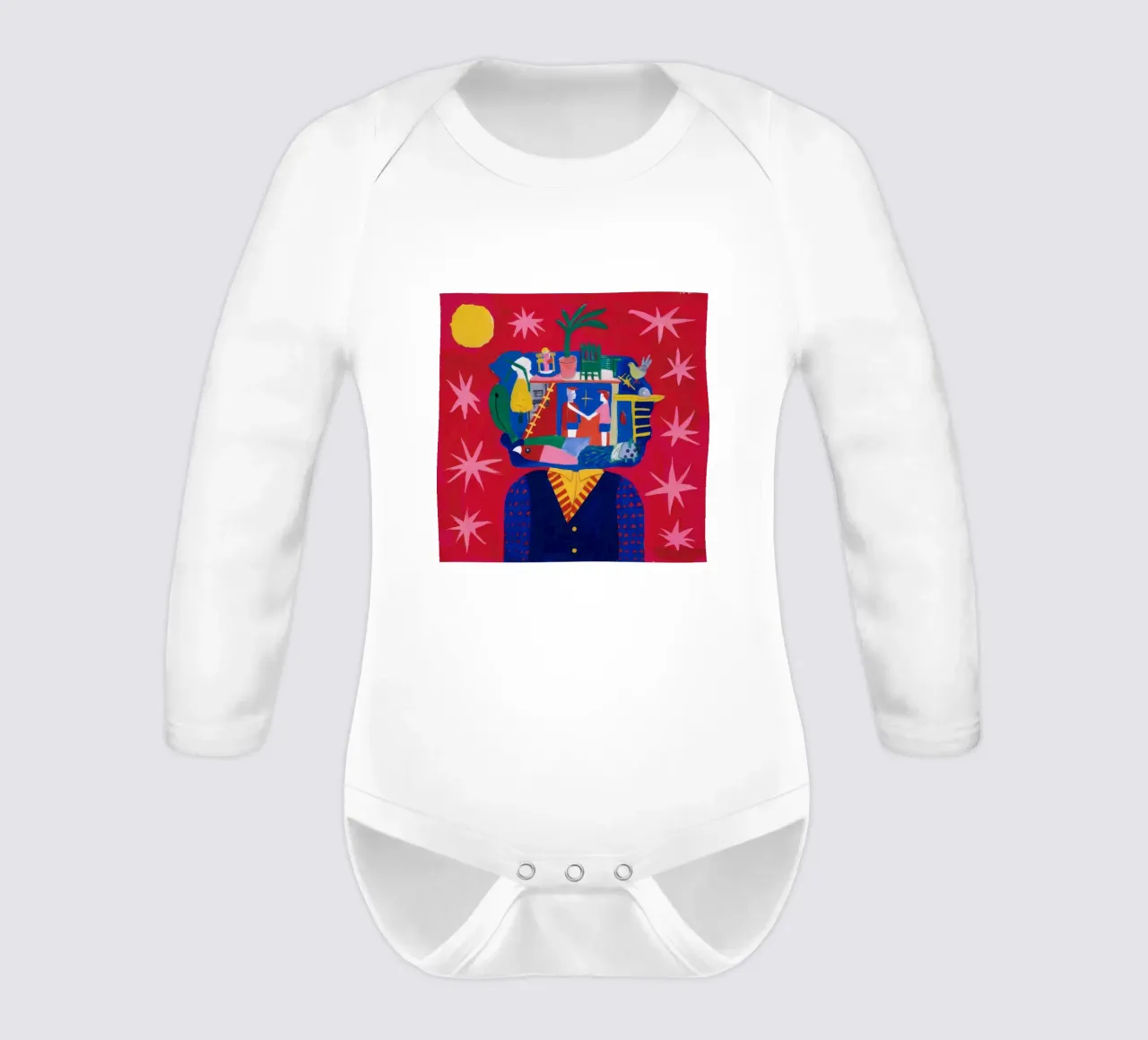 Stellar Vision long-sleeve baby romper by Lunar Templar