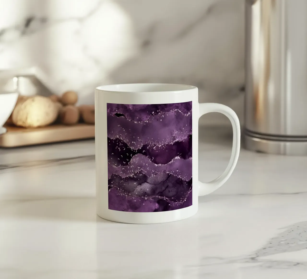 Texture Agata stellata viola 01 tazza in ceramica da Gemstone Textures