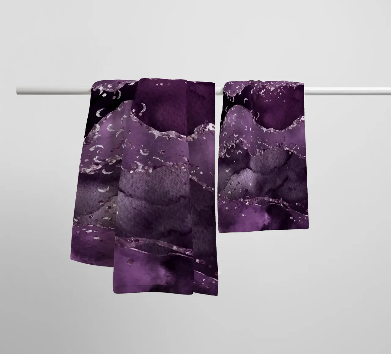Texture Agata stellata viola 01 asciugamano da bagno da Gemstone Textures