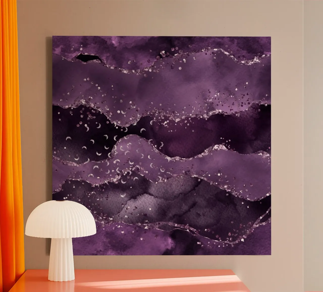 Purple Starry Agate Texture 01 canvas by Gemstone Textures