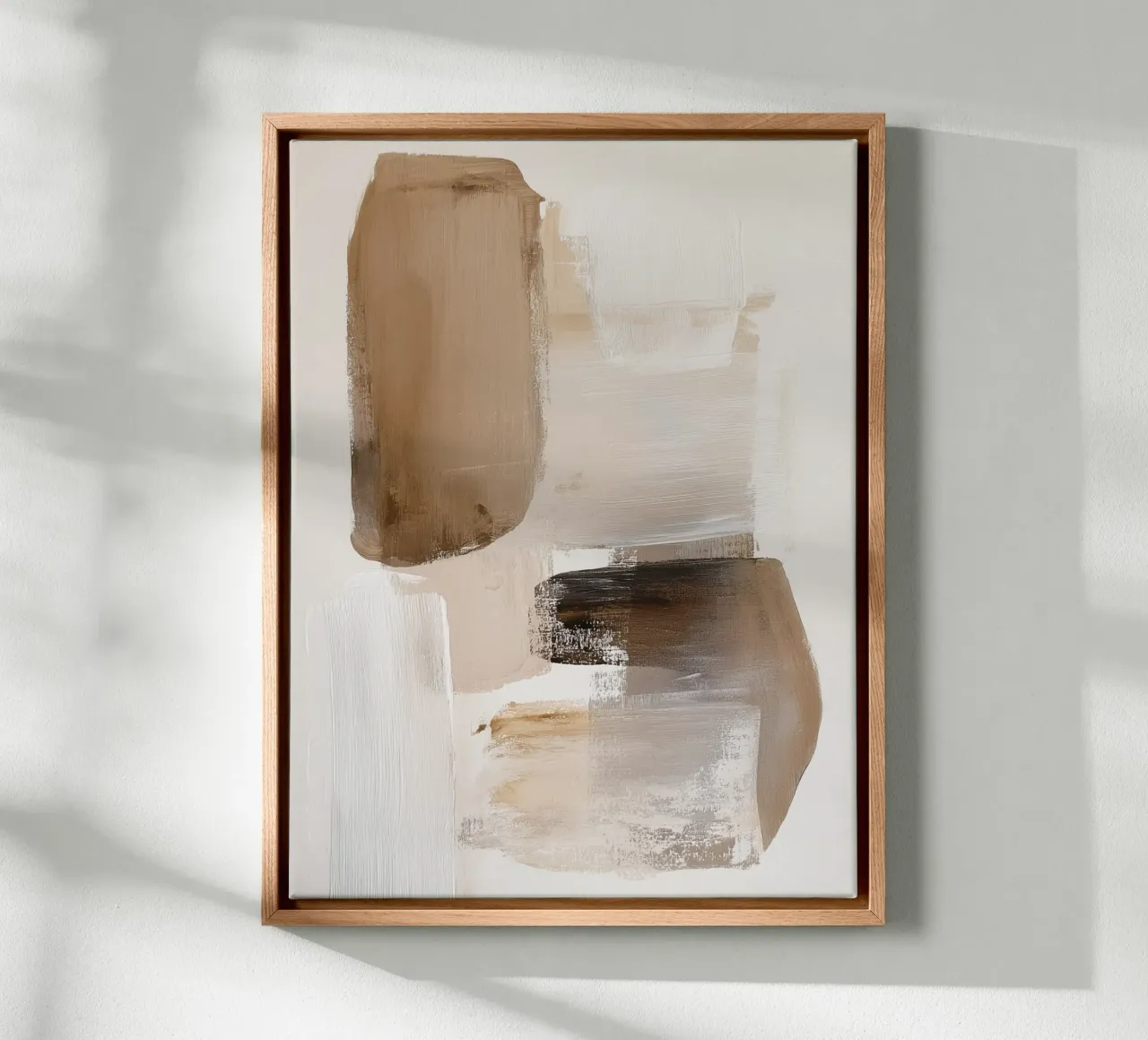 Disegno astratto marrone tela con Cornice a cassetta da Carinaprint