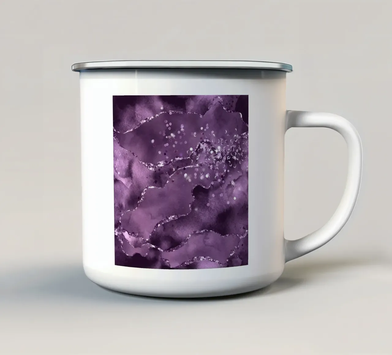 Texture Agata stellata viola 03 tazza in smalto da Gemstone Textures