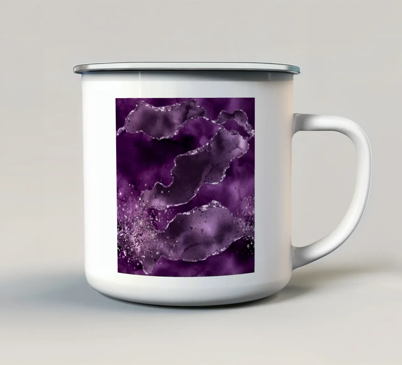 Texture Agata stellata viola 04 tazza in smalto da Gemstone Textures