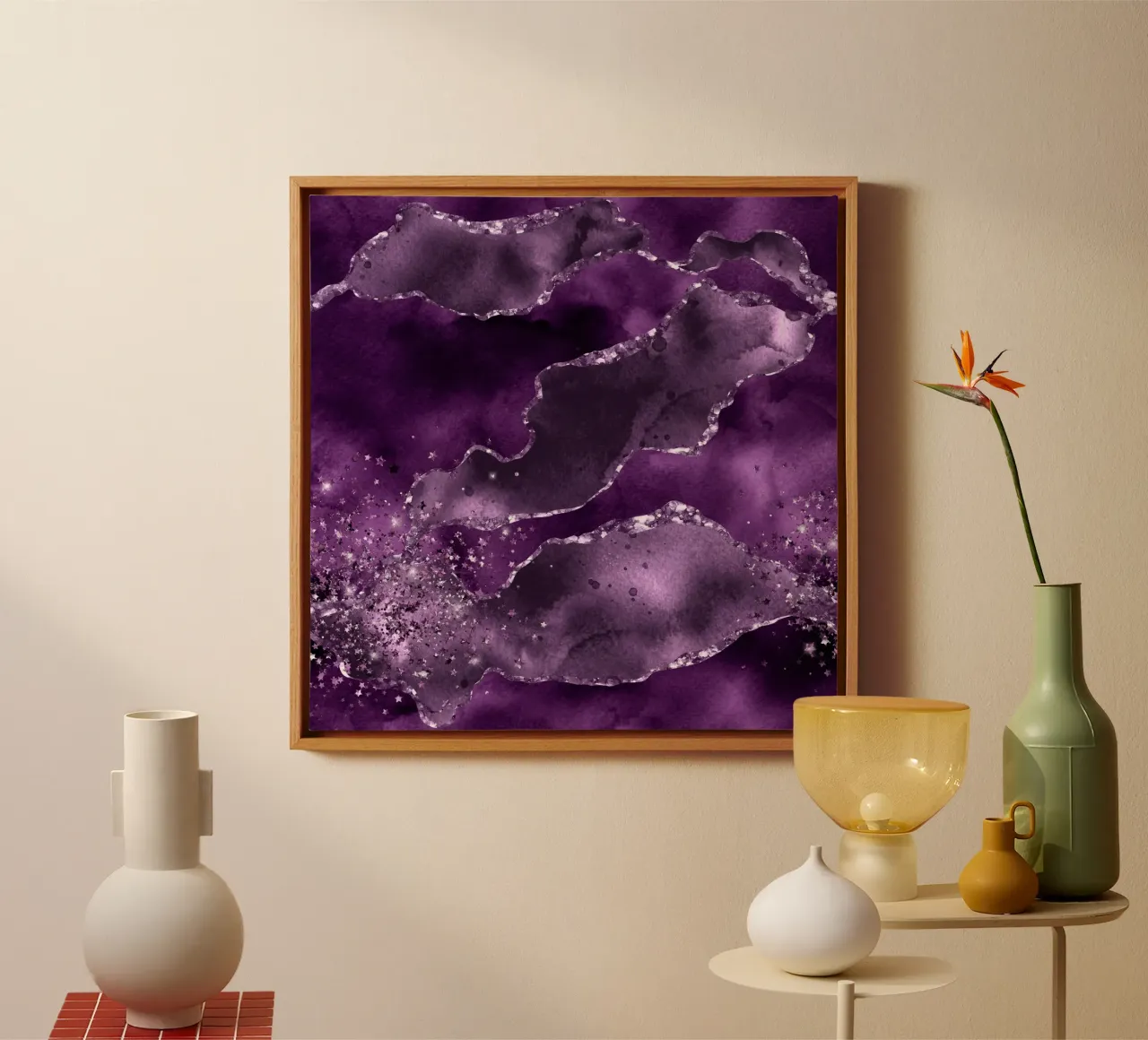 Purple Starry Agate Texture 04 canvas by Gemstone Textures