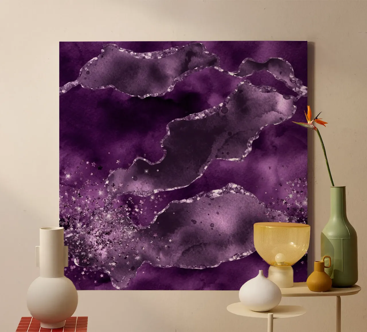 Purple Starry Agate Texture 04 canvas by Gemstone Textures