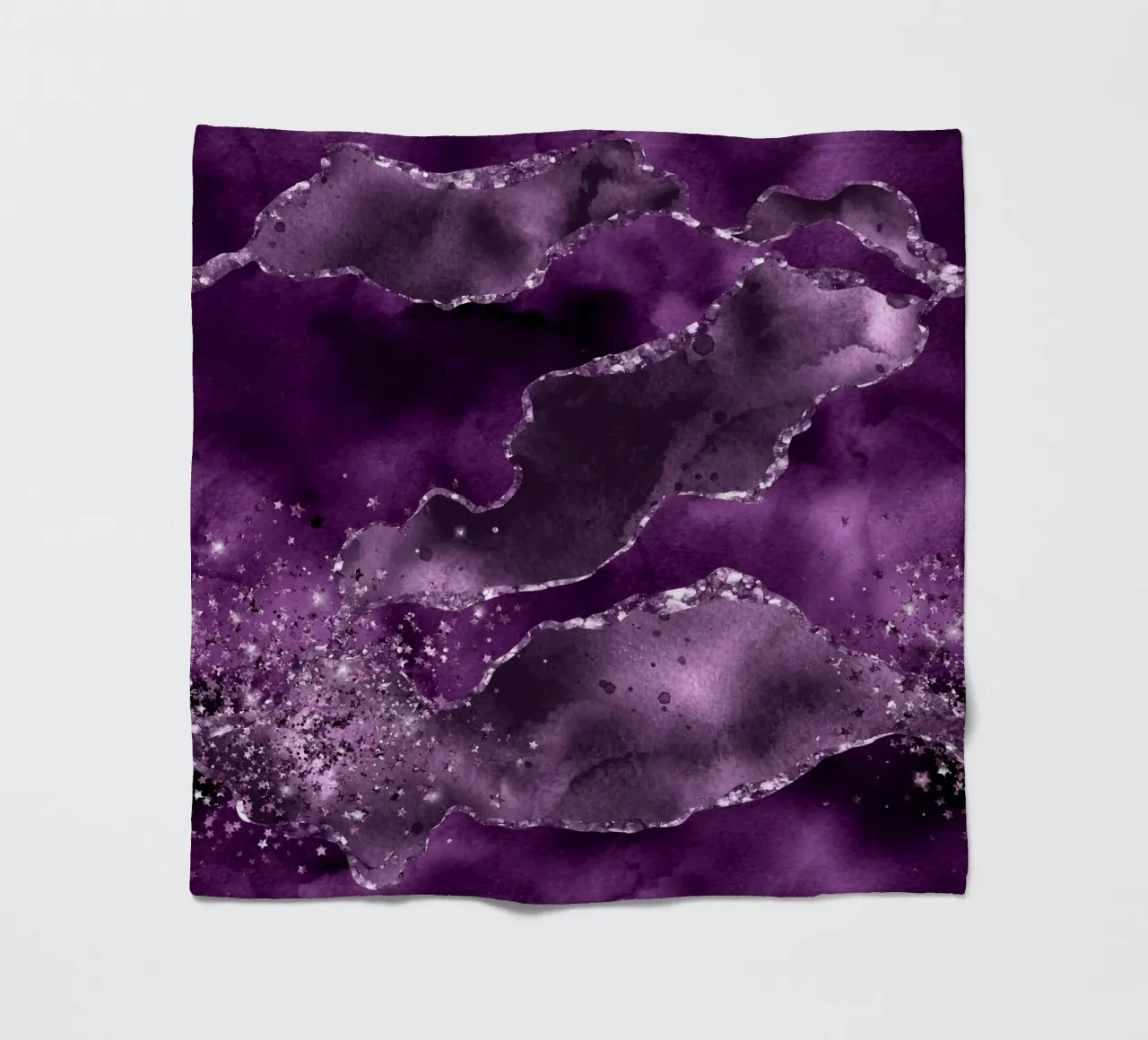 Purple Starry Agate Texture 04 fleece blanket by Gemstone Textures