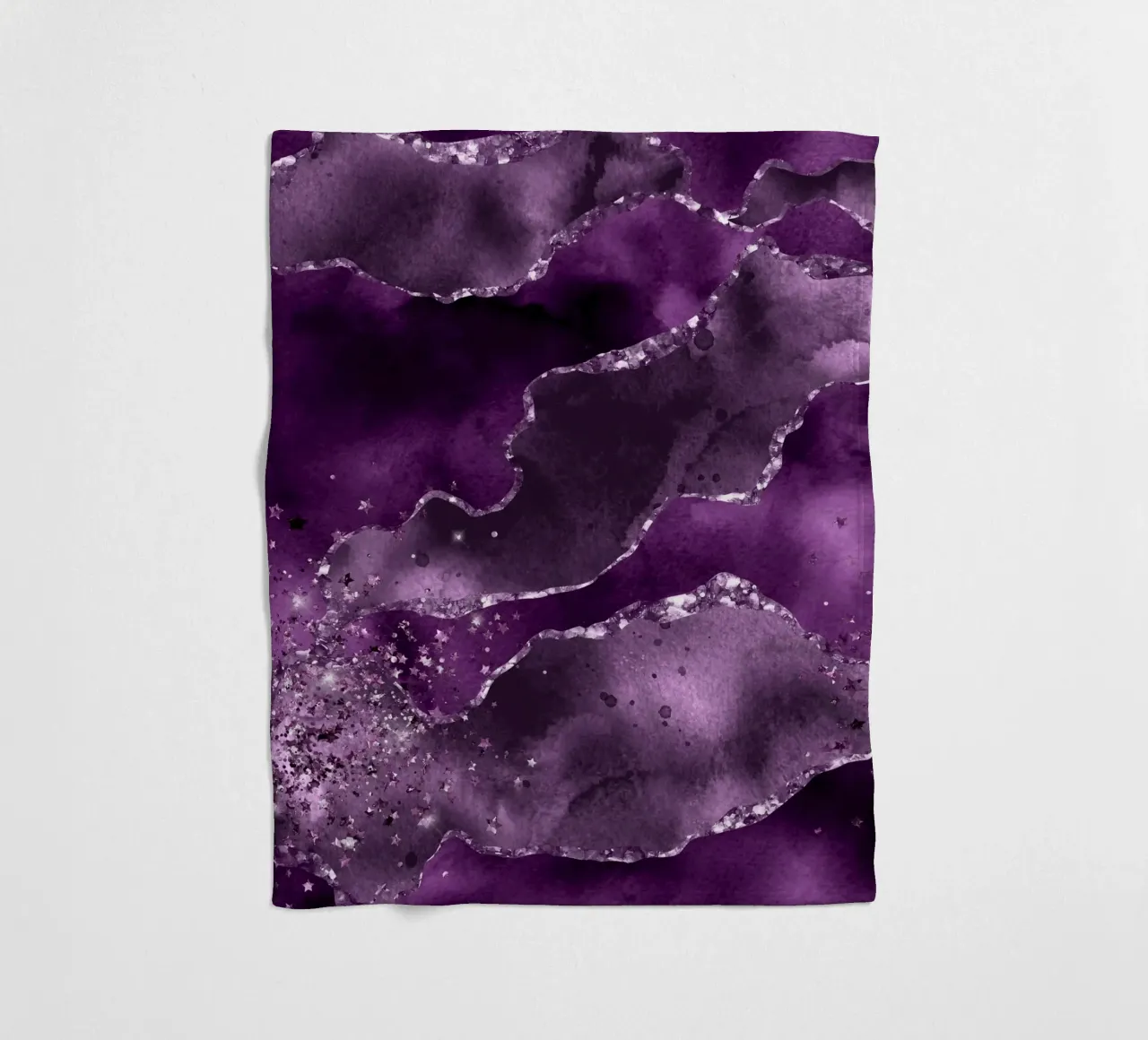 Purple Starry Agate Texture 04 fleece blanket by Gemstone Textures