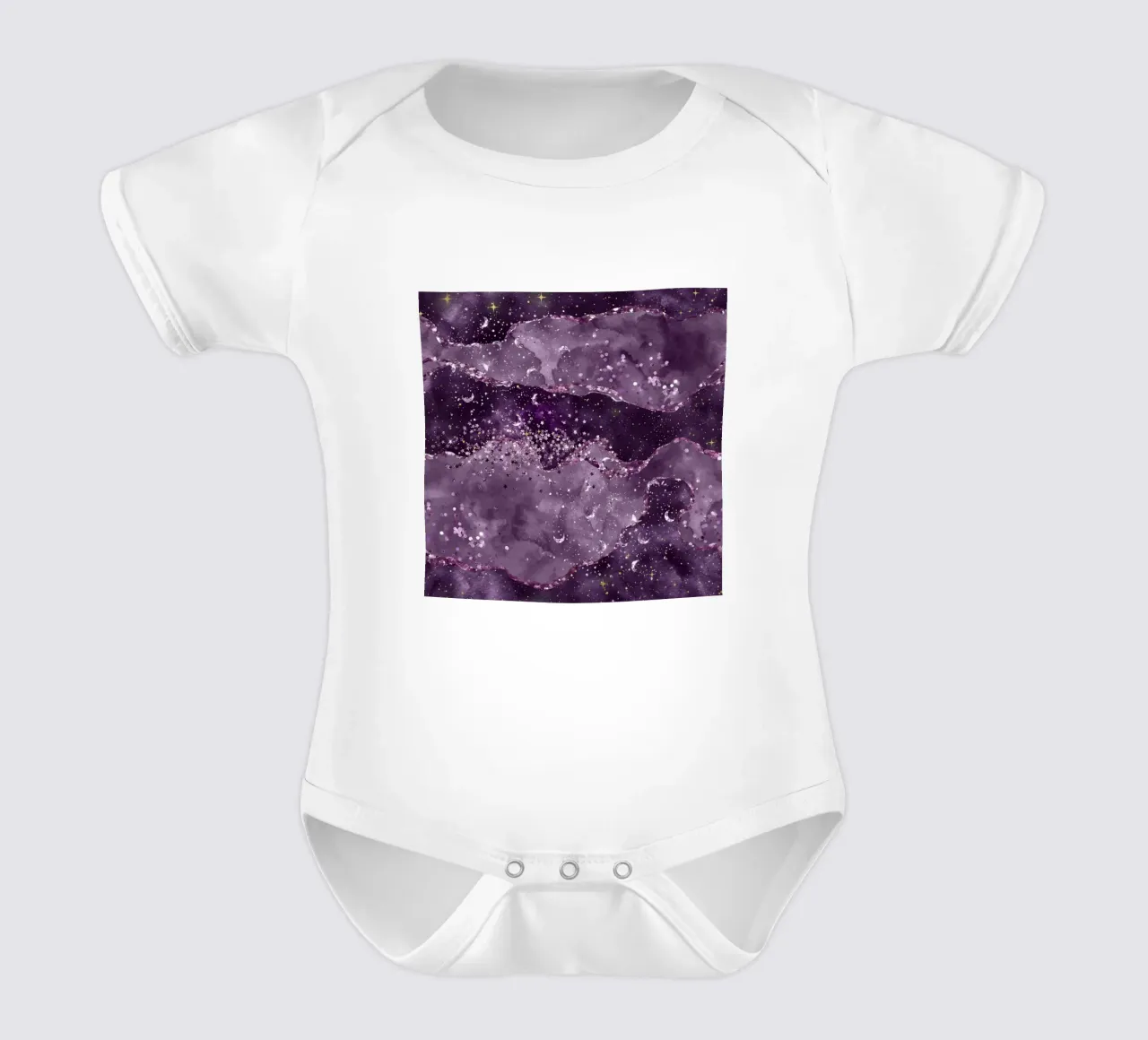 Agata stellata viola Texture 05 body neonato maniche corte da Gemstone Textures