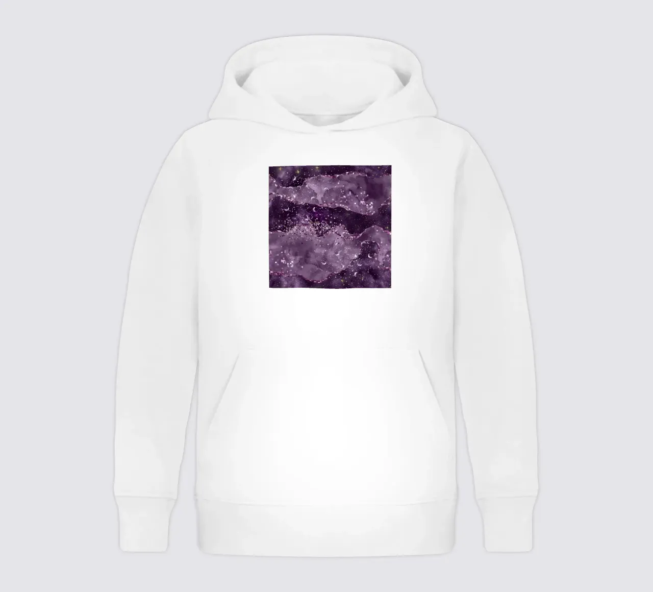 Agata stellata viola Texture 05 felpa bambino con cappuccio da Gemstone Textures