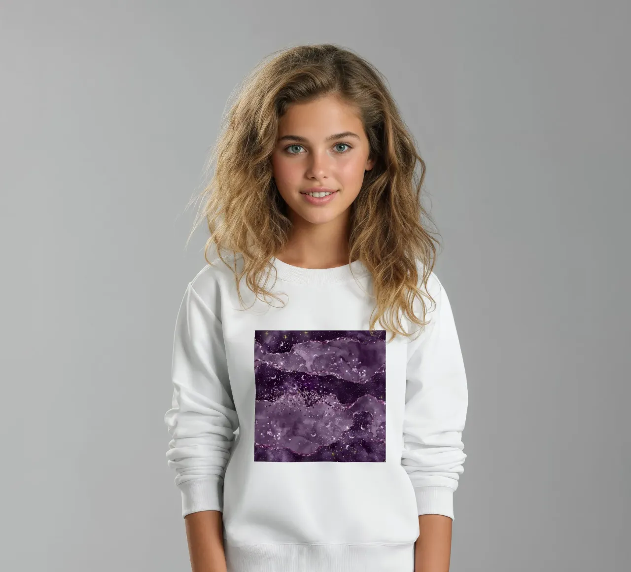 Agata stellata viola Texture 05 felpa bambino da Gemstone Textures