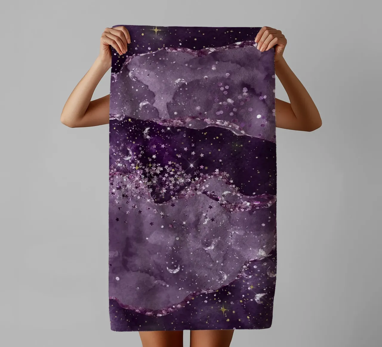Agata stellata viola Texture 05 asciugamano da bagno da Gemstone Textures