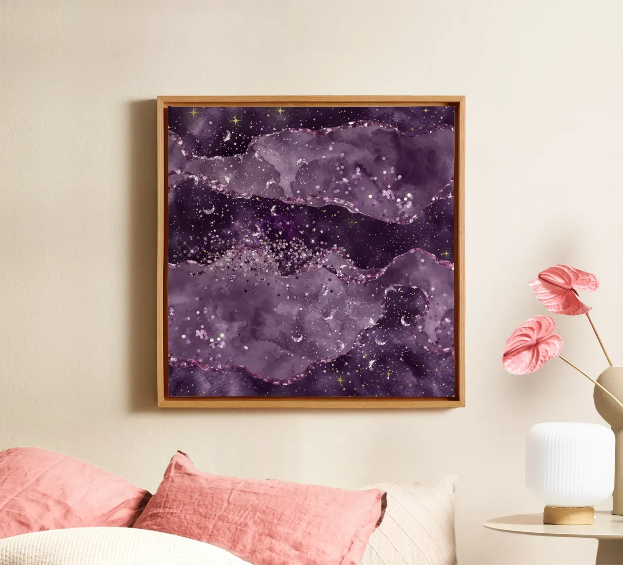 Purple Starry Agate Texture 05 canvas by Gemstone Textures