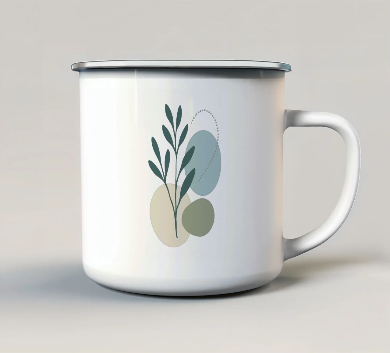 Set di 3 stampe astratte botaniche moderne tazza in smalto da Kiroiharu