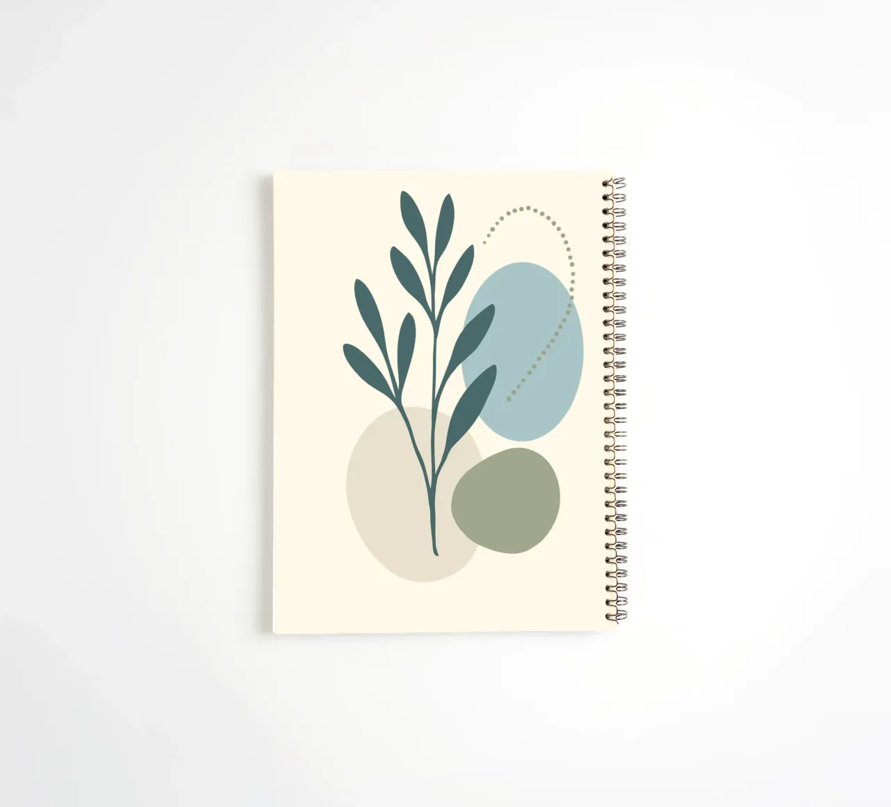 Modern Botanical Abstract Set of 3 Prints spiral notebook by Kiroiharu
