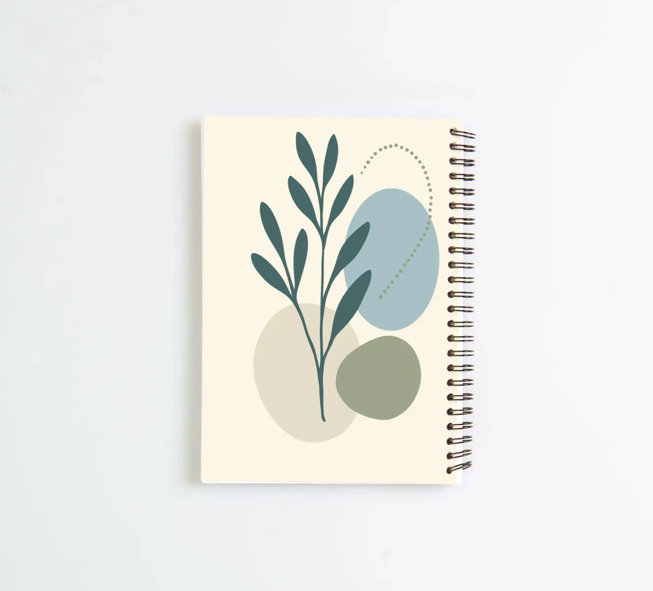 Modern Botanical Abstract Set of 3 Prints spiral notebook by Kiroiharu