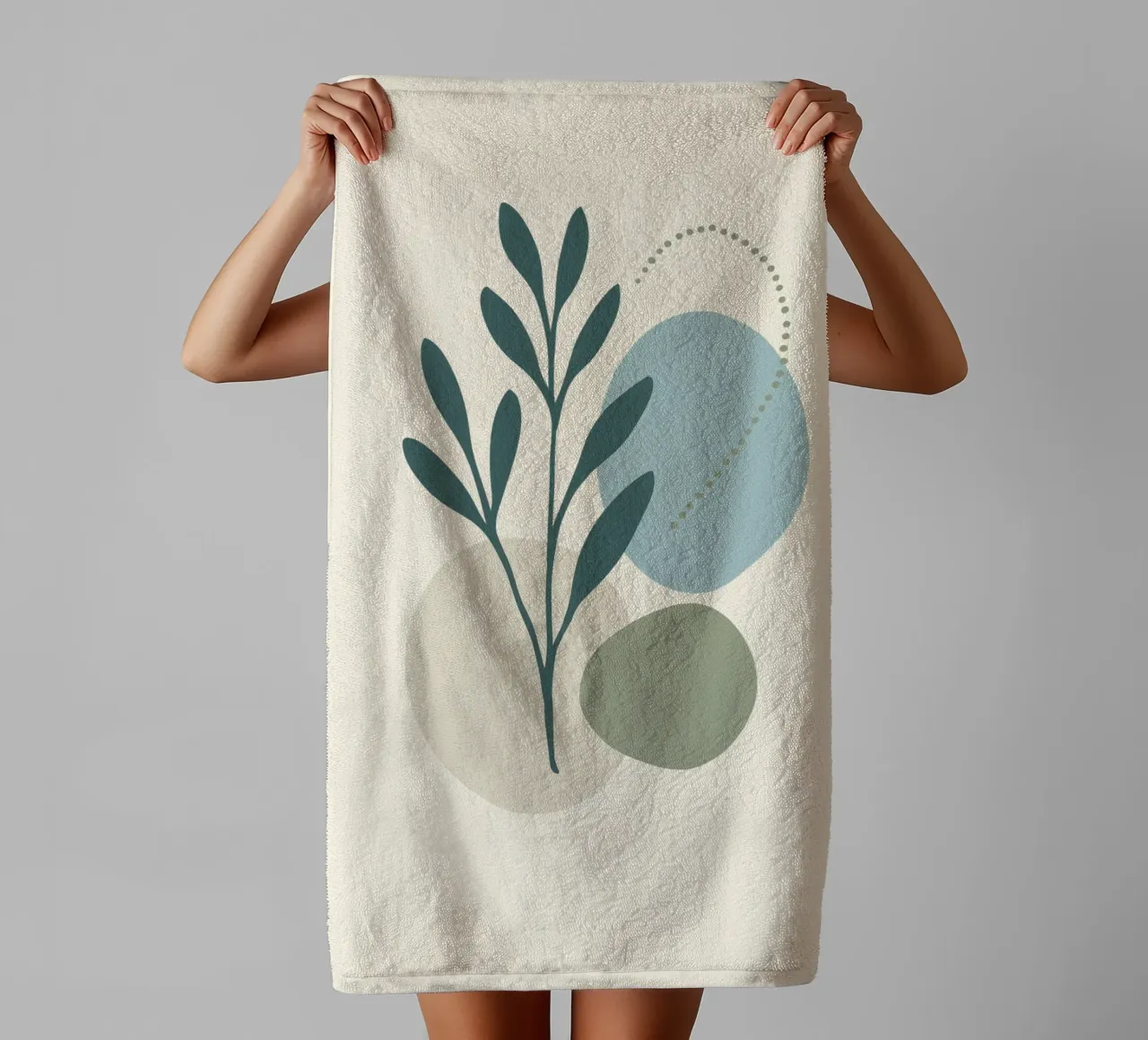 Modern Botanical Abstract Set of 3 Prints towel by Kiroiharu