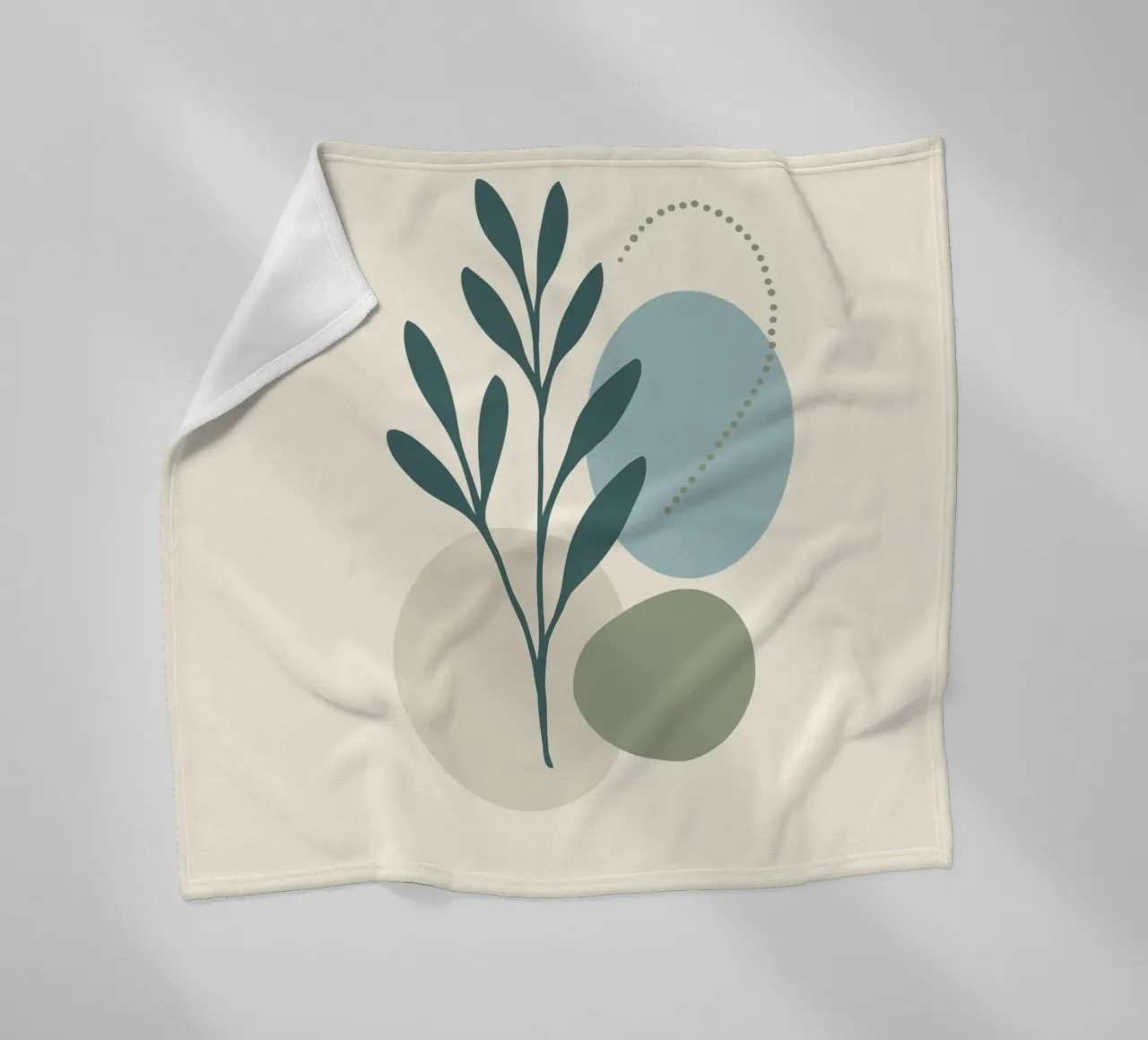 Modern Botanical Abstract Set of 3 Prints fleece blanket by Kiroiharu