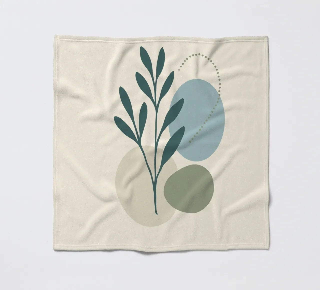 Modern Botanical Abstract Set of 3 Prints fleece blanket by Kiroiharu
