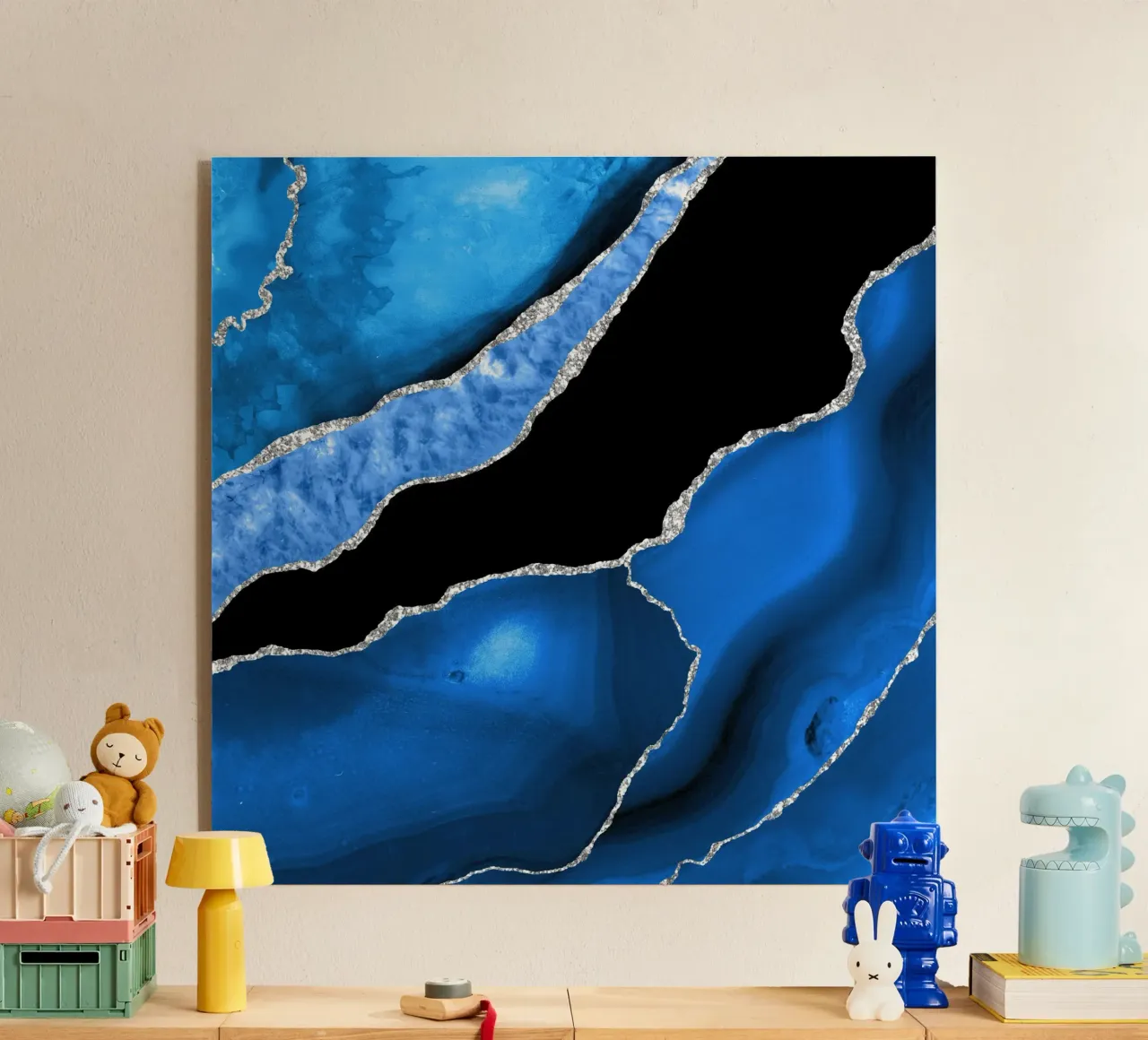 Texture Agata blu reale e argento 01 plexiglass da Gemstone Textures