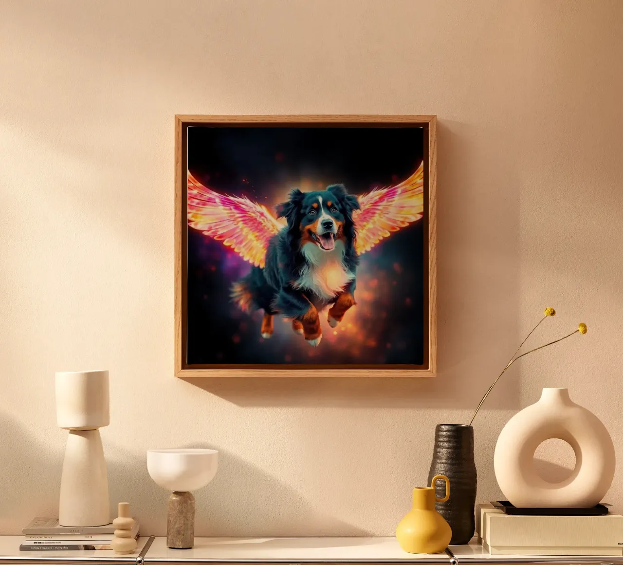 Ein Engel des Himmels #7 Leinwand mit Schattenfugenrahmen von Yumis.Beargang.and.Me