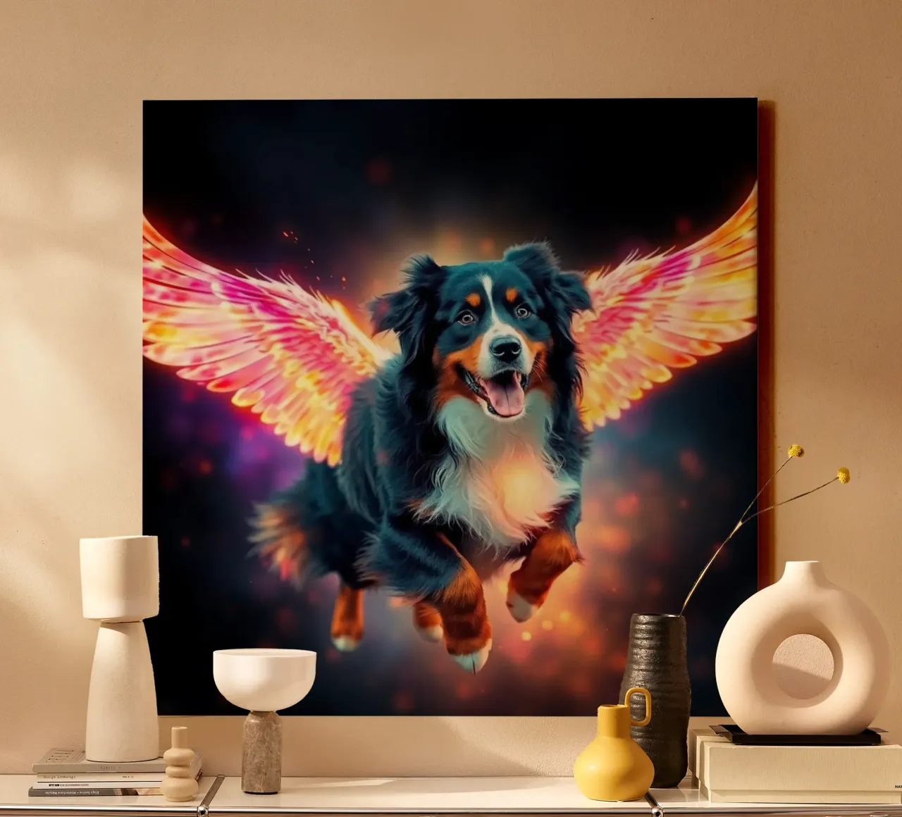 Ein Engel des Himmels #7 Leinwand mit Schattenfugenrahmen von Yumis.Beargang.and.Me