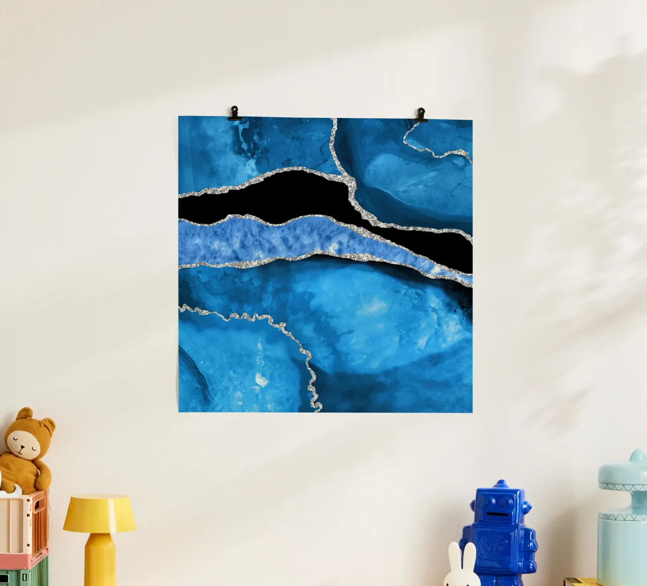 Texture Agata blu reale e argento 02 poster da Gemstone Textures
