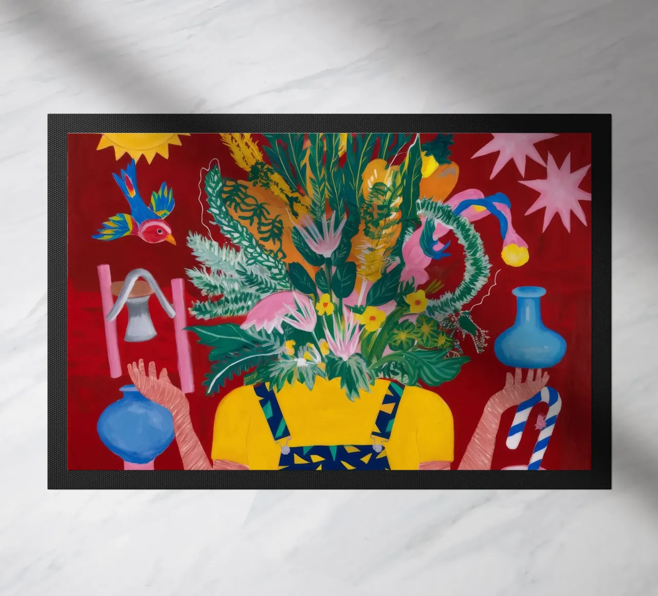 Blumenexplosion Fußmatte von Lunar Templar