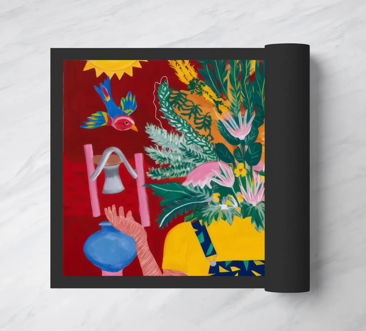 Blumenexplosion Fußmatte von Lunar Templar