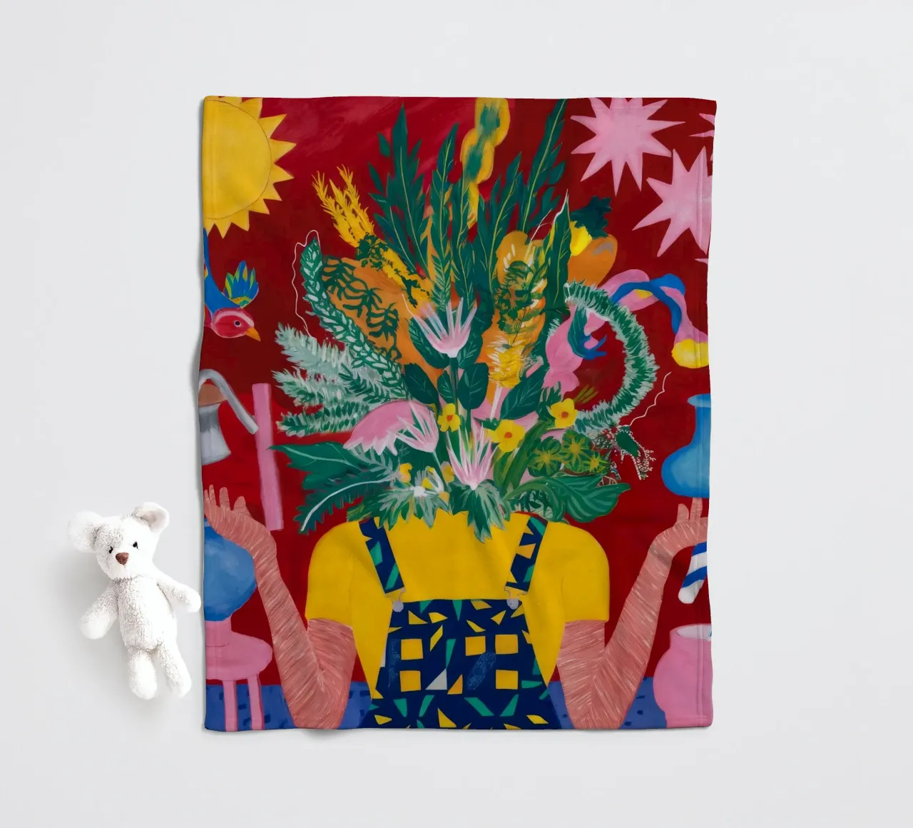 Blumenexplosion Fleecedecke von Lunar Templar