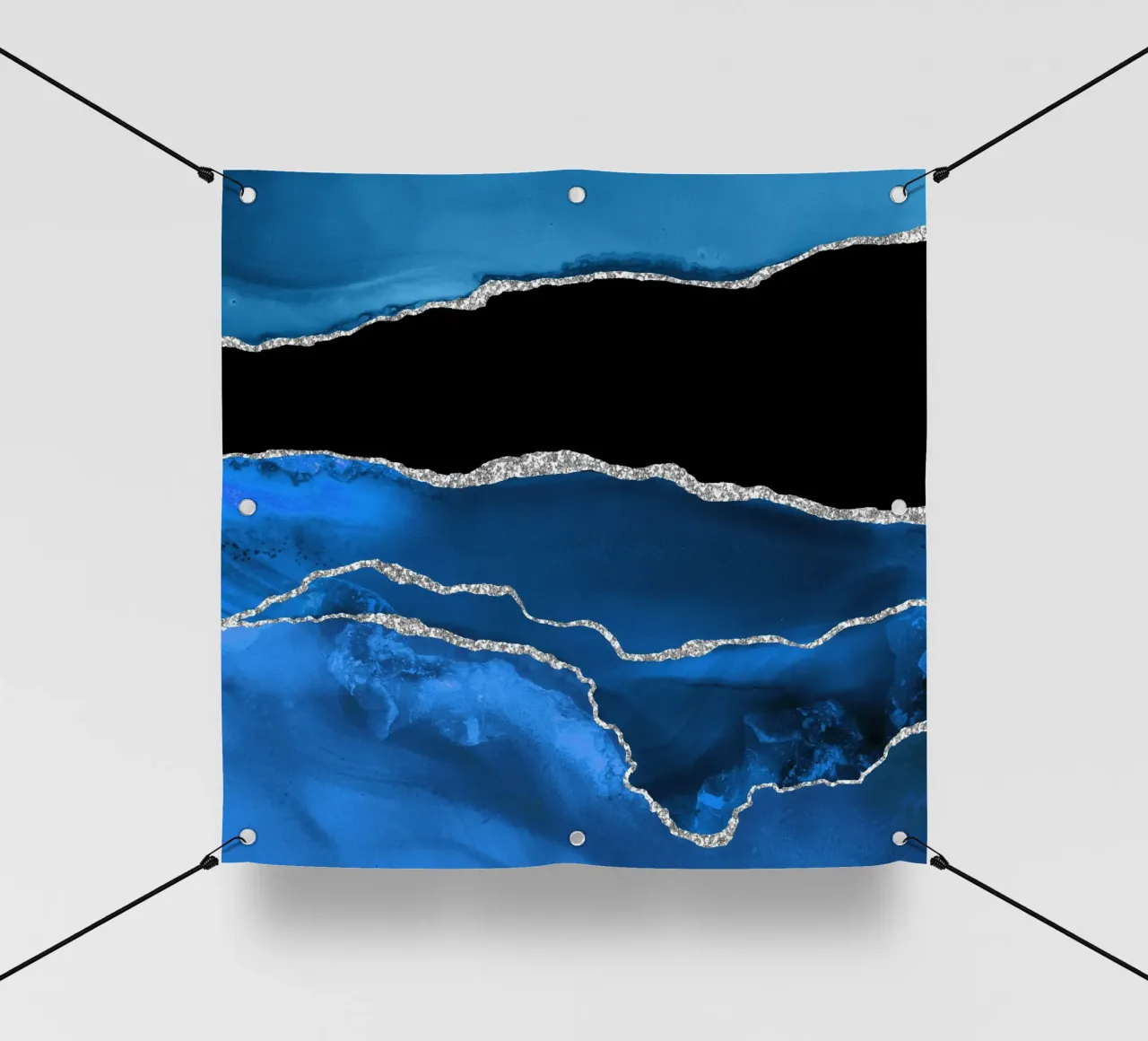 Texture agata blu reale e argento 03 telo in pvc da Gemstone Textures
