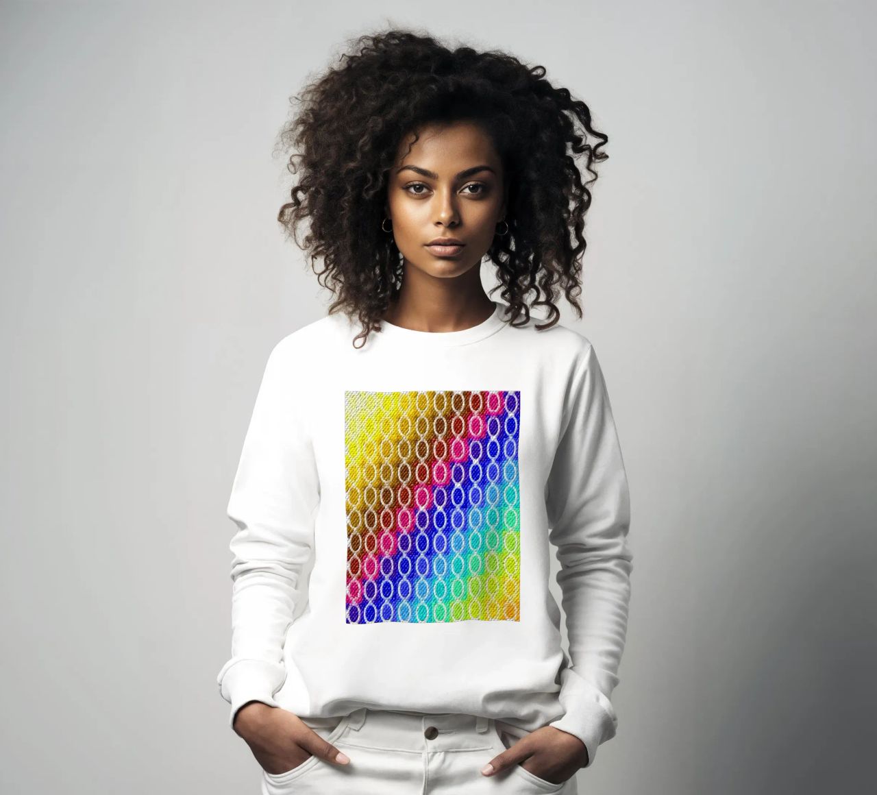 MOSAIK in rainbow colours - diagonal alignment sweatshirt by Gürsel Yesil Digital Art