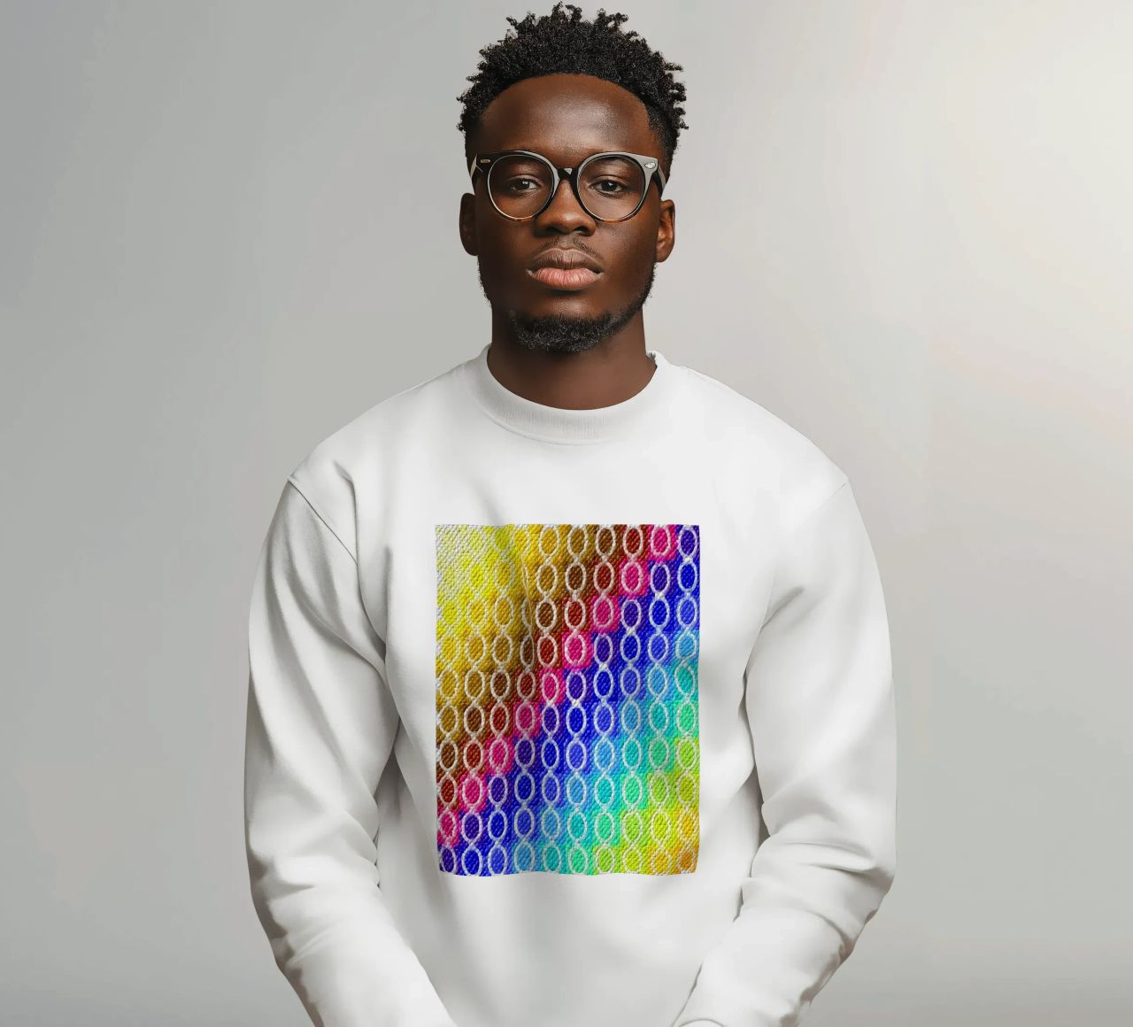 MOSAIK in rainbow colours - diagonal alignment sweatshirt by Gürsel Yesil Digital Art