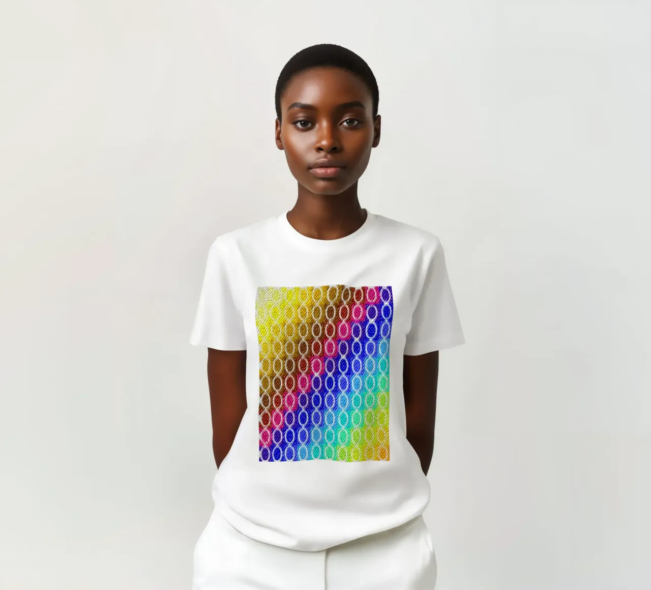 MOSAIK in regenboogkleuren - diagonale uitlijning t-shirt van Gürsel Yesil Digital Art