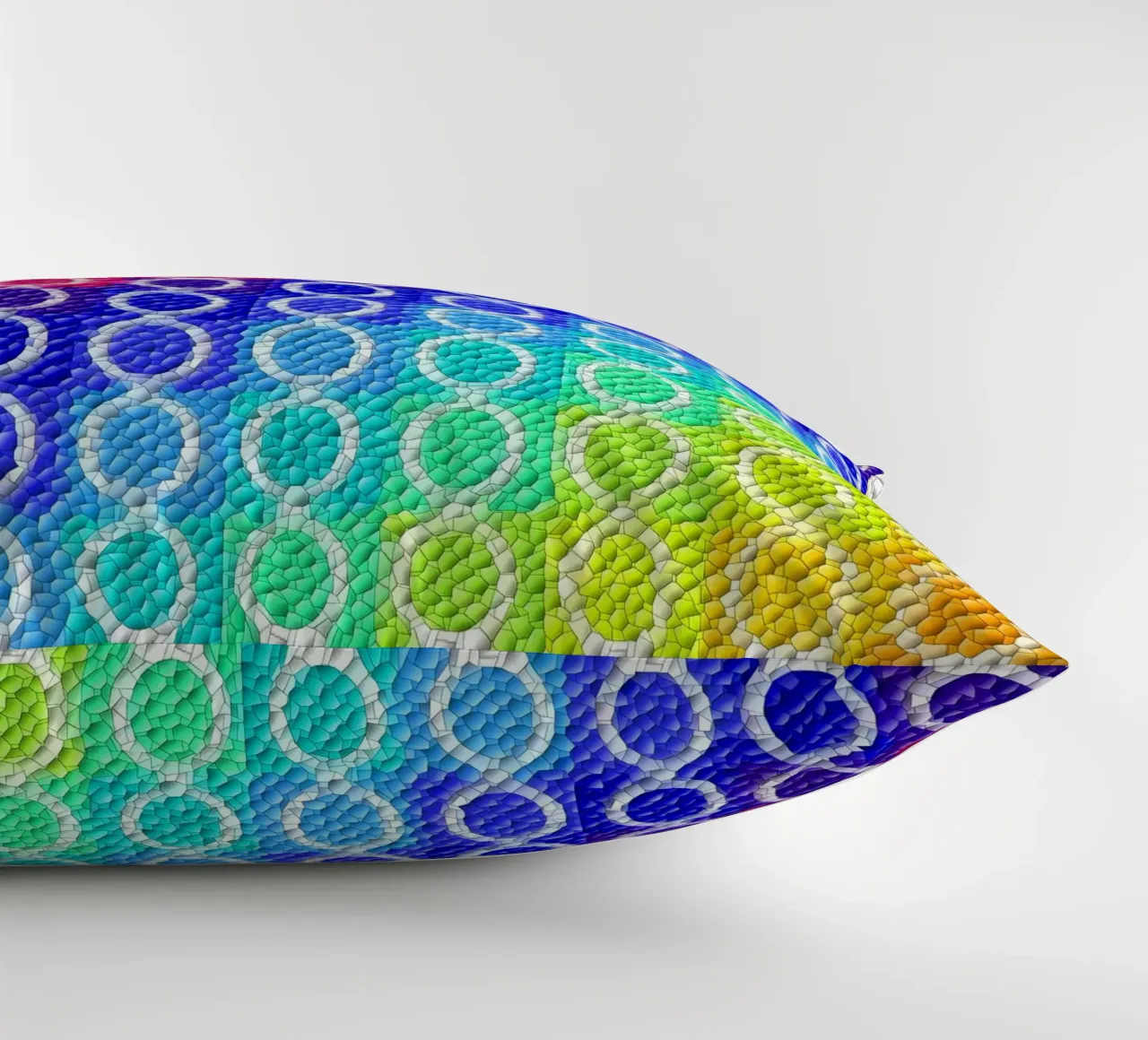 MOSAIK in rainbow colours - diagonal alignment decorative cushion by Gürsel Yesil Digital Art