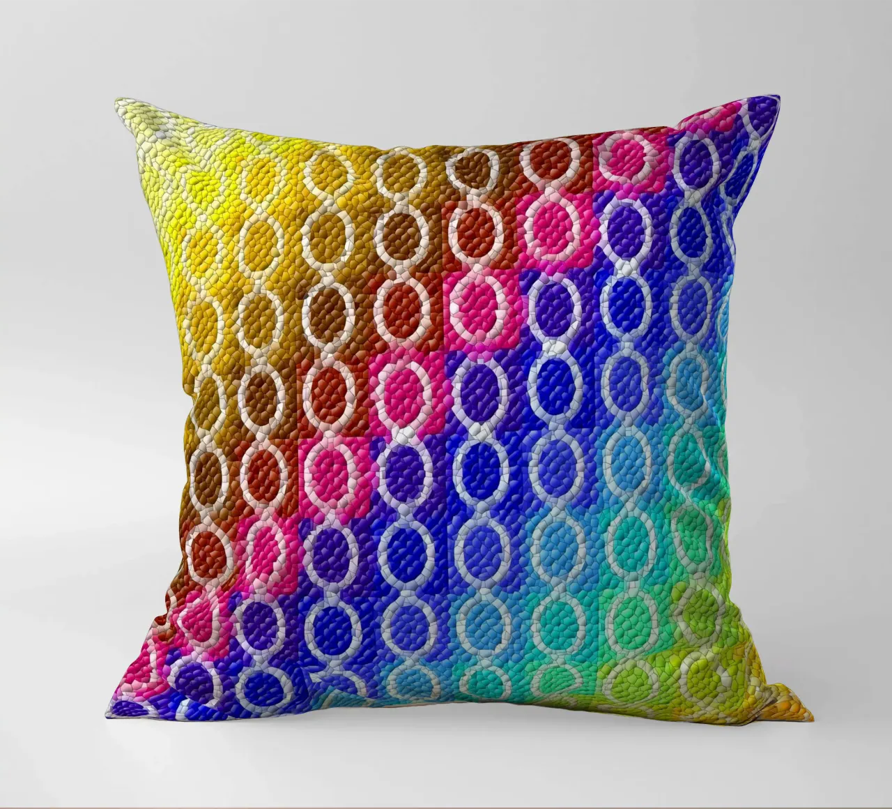 MOSAIK in rainbow colours - diagonal alignment decorative cushion by Gürsel Yesil Digital Art
