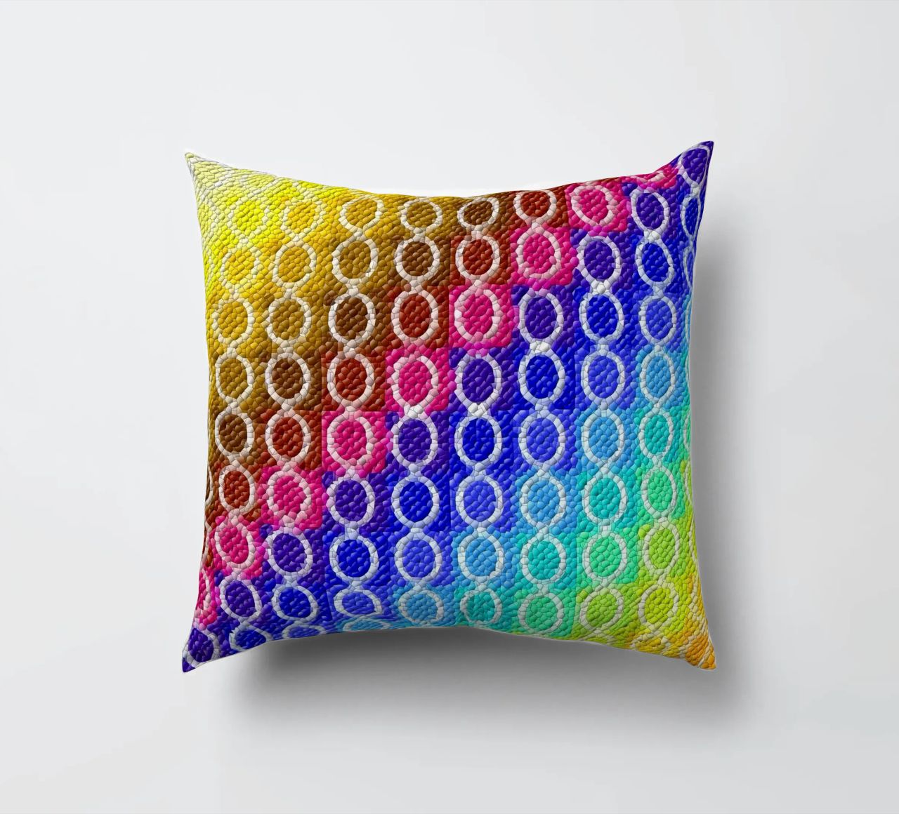 MOSAIK in rainbow colours - diagonal alignment decorative cushion by Gürsel Yesil Digital Art