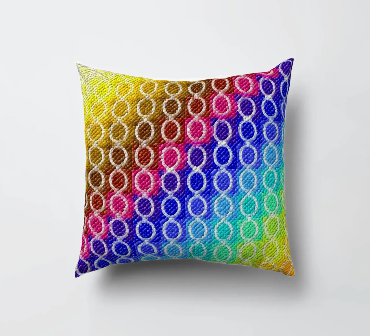 MOSAIK in rainbow colours - diagonal alignment decorative cushion by Gürsel Yesil Digital Art