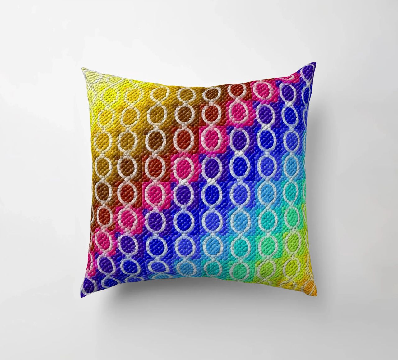 MOSAIK in rainbow colours - diagonal alignment decorative cushion by Gürsel Yesil Digital Art