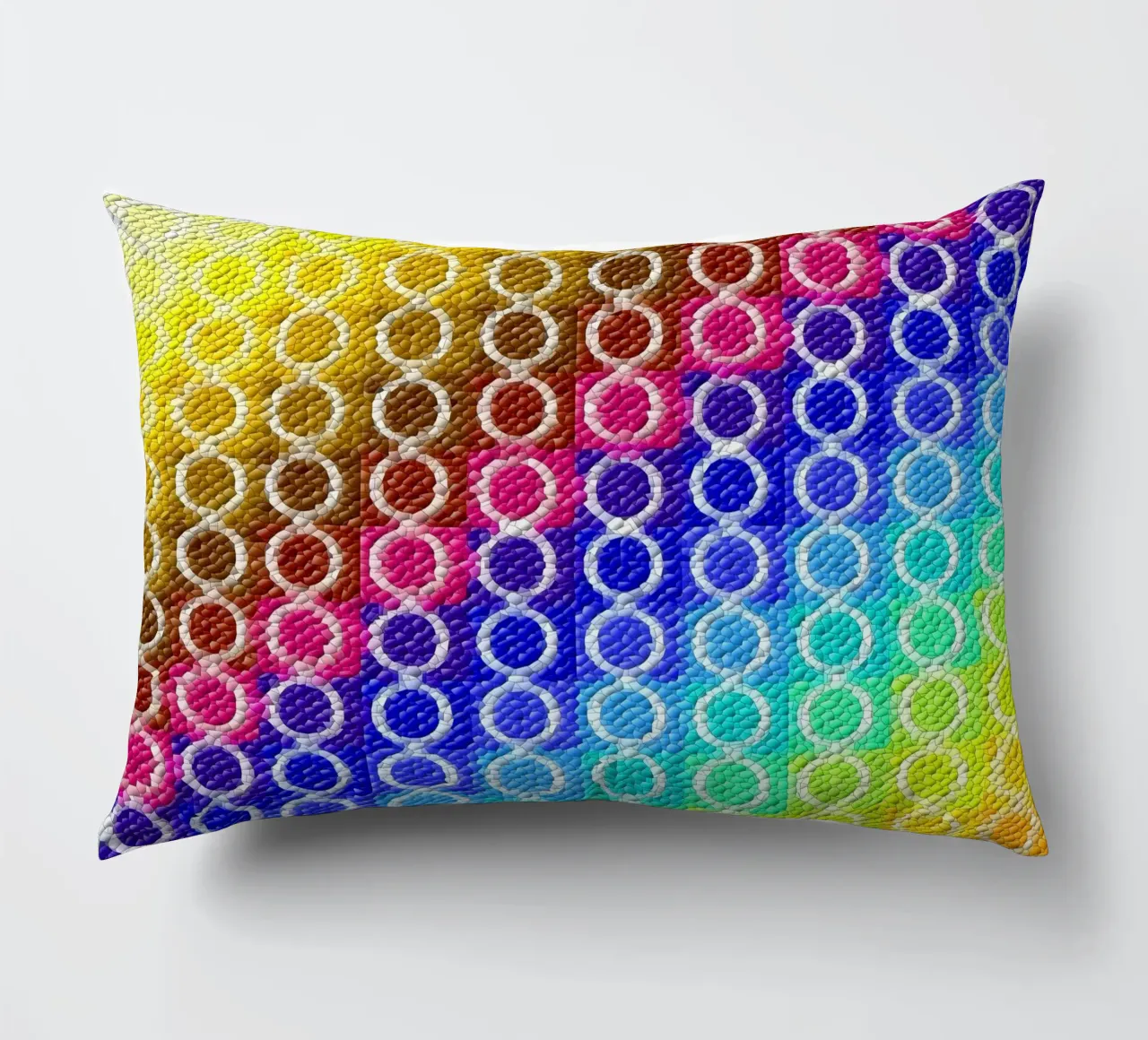 MOSAIK in rainbow colours - diagonal alignment decorative cushion by Gürsel Yesil Digital Art