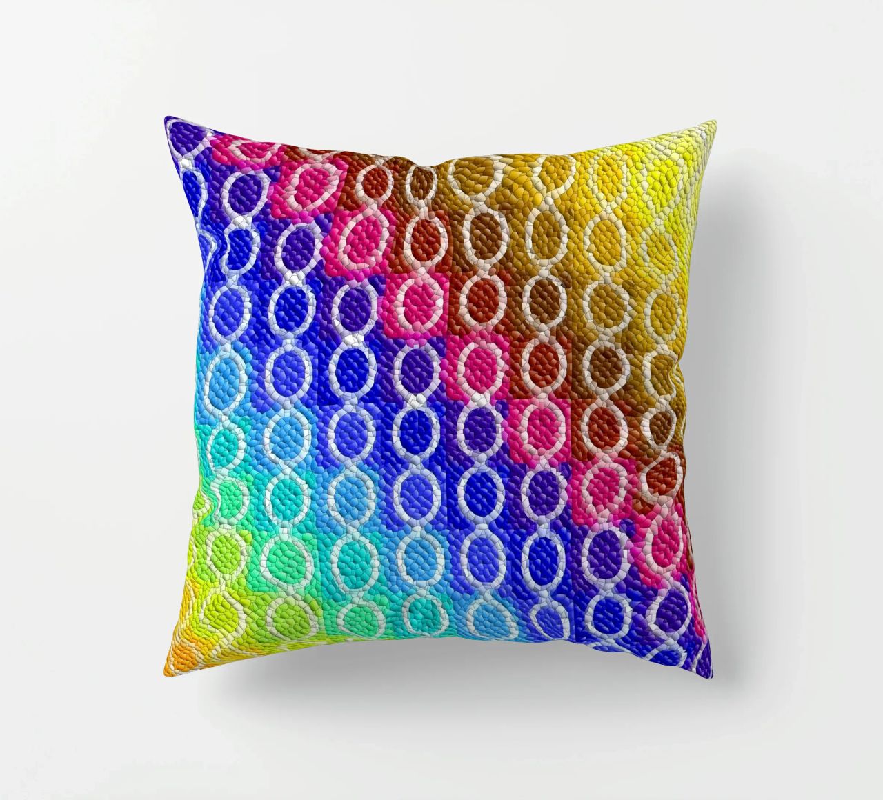 MOSAIK in rainbow colours - diagonal alignment decorative cushion by Gürsel Yesil Digital Art