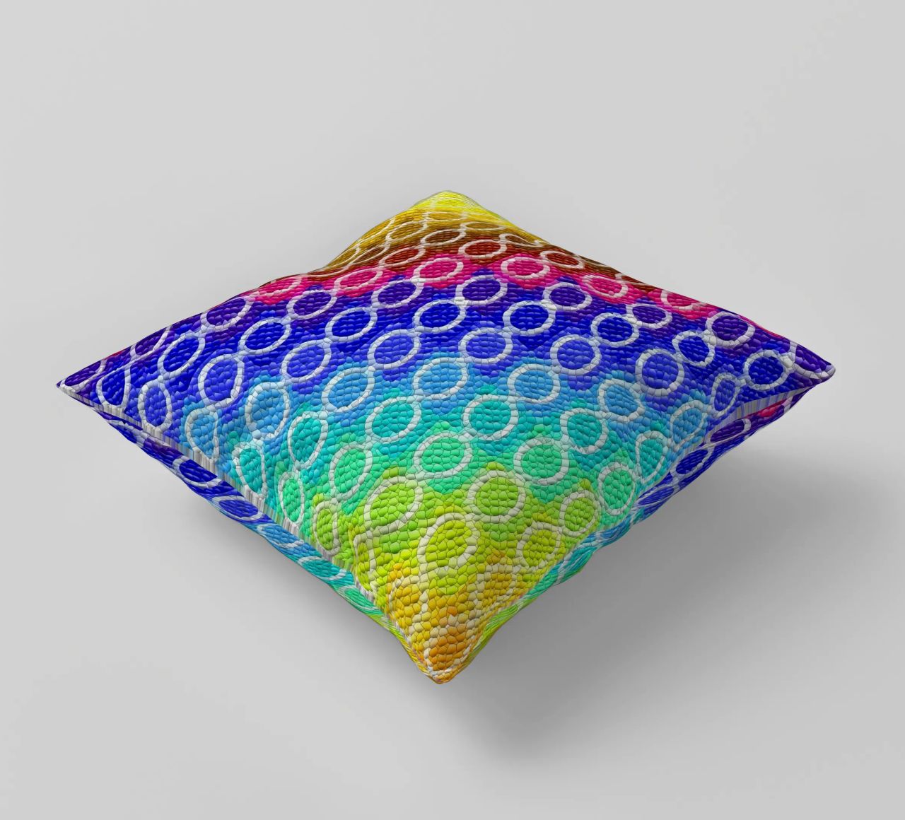 MOSAIK in rainbow colours - diagonal alignment decorative cushion by Gürsel Yesil Digital Art