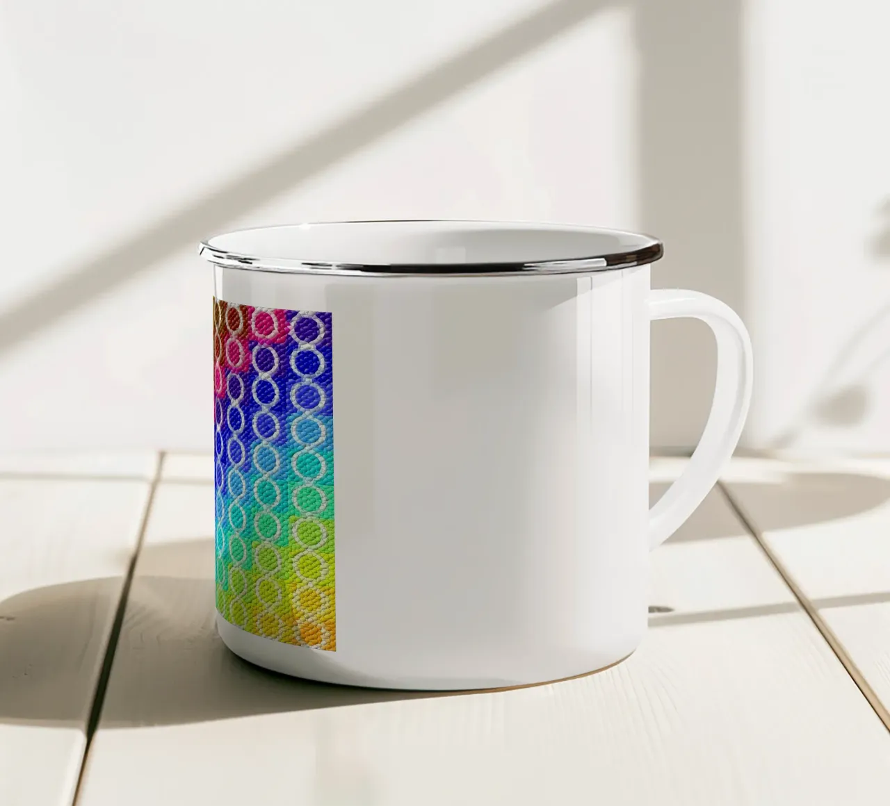 MOSAIK en los colores del arco iris - alineación diagonal taza de esmalte de Gürsel Yesil Digital Art