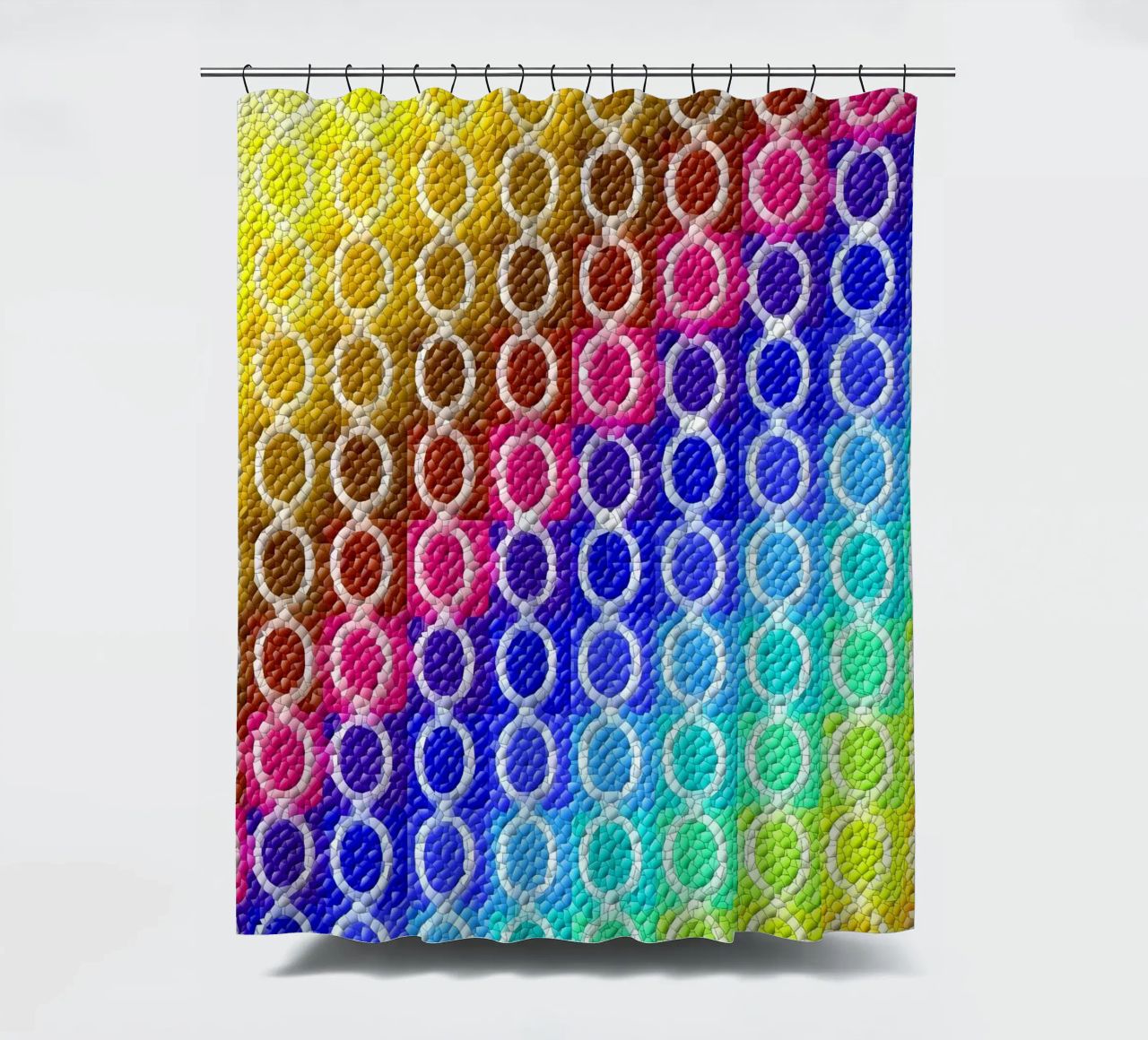 MOSAIK in rainbow colours - diagonal alignment shower curtain by Gürsel Yesil Digital Art