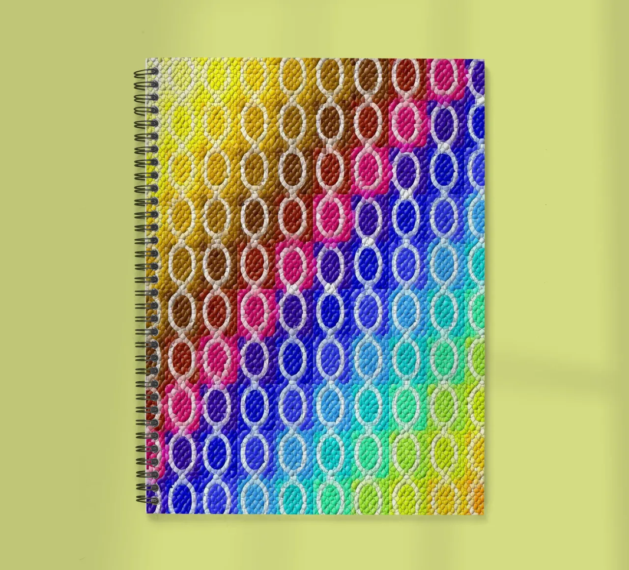 MOSAIK in Regenbogenfarben - Ausrichtung diagonal Ringbuch von Gürsel Yesil Digital Art
