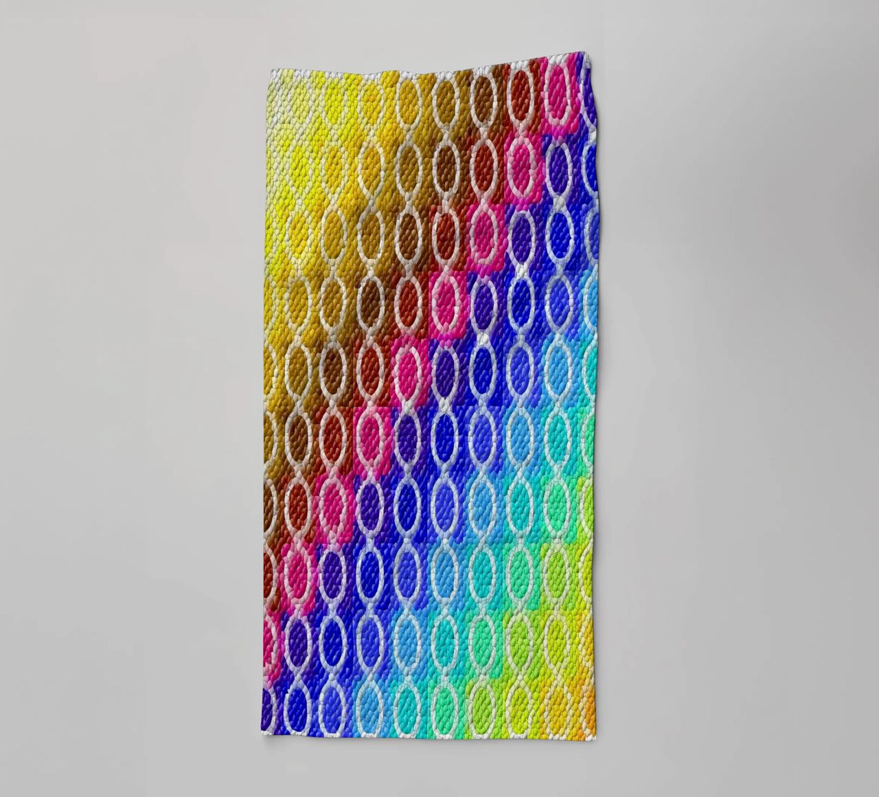 MOSAIK in rainbow colours - diagonal alignment towel by Gürsel Yesil Digital Art